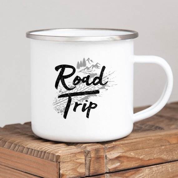 Road Trip Enamel Camping Mug