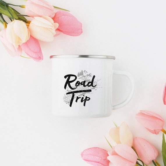 Road Trip Enamel Camping Mug