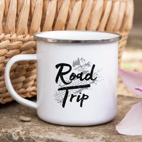 Road Trip Enamel Camping Mug