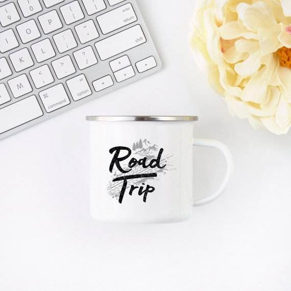 Road Trip Enamel Camping Mug