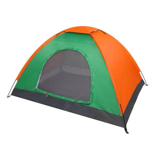 2-Person Waterproof Camping Dome Tent – Orange & Green