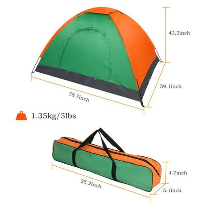 2-Person Waterproof Camping Dome Tent – Orange & Green