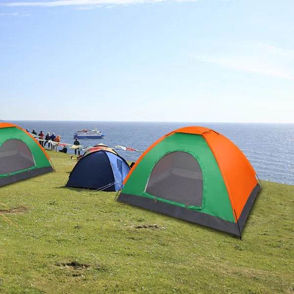 2-Person Waterproof Camping Dome Tent – Orange & Green