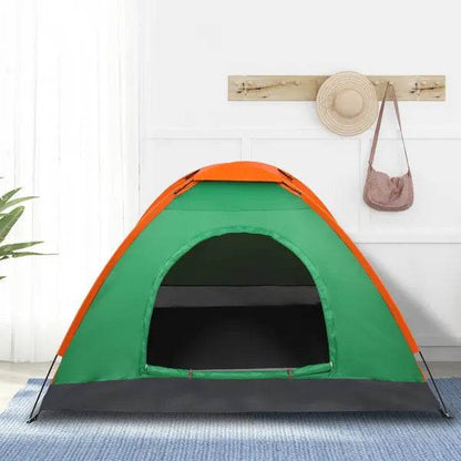 2-Person Waterproof Camping Dome Tent – Orange & Green