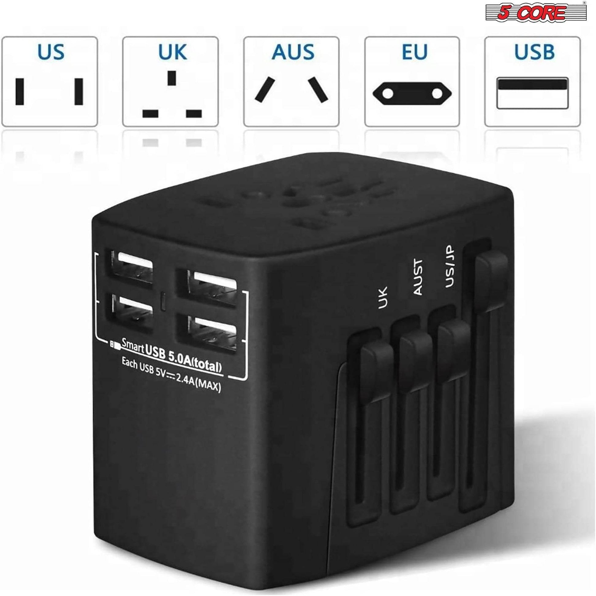 5Core Universal Travel Adapter International Power 2 Pack