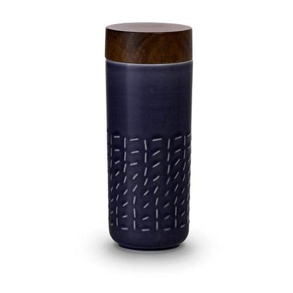 Footprint Ceramic Travel Mug Stone Blue