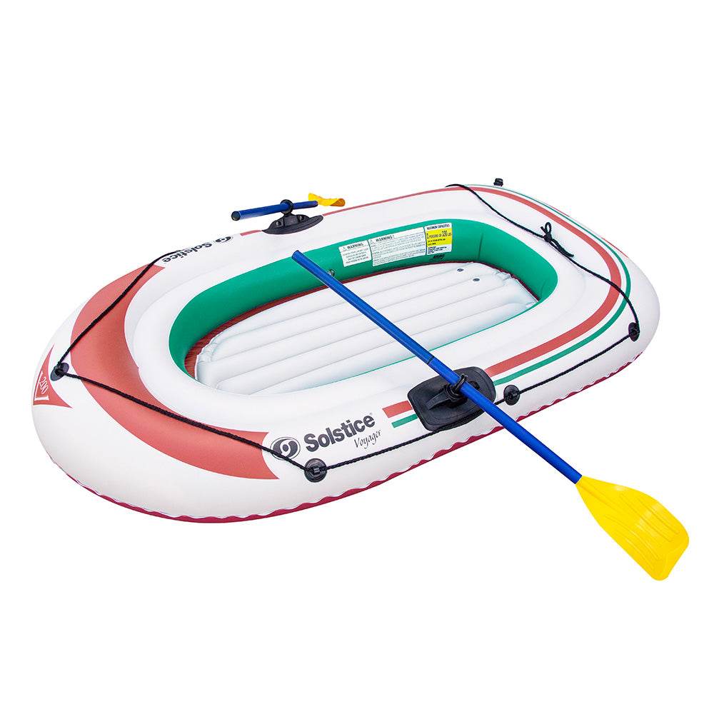 Voyager 2-Person Inflatable Boat Kit with Oars and Pump