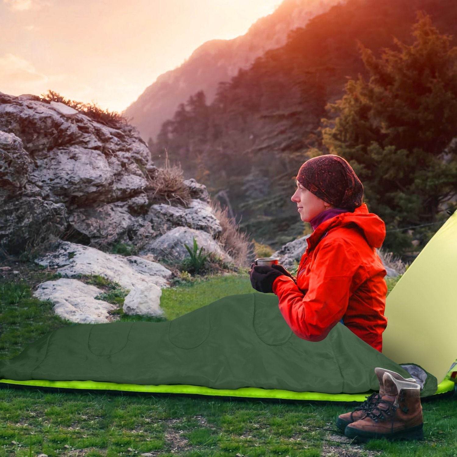 Lightweight Camping Sleeping Bag for Adults & Teens