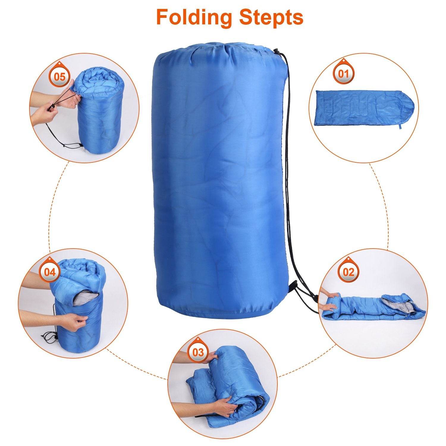 Lightweight Camping Sleeping Bag for Adults & Teens