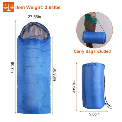 Lightweight Camping Sleeping Bag for Adults & Teens