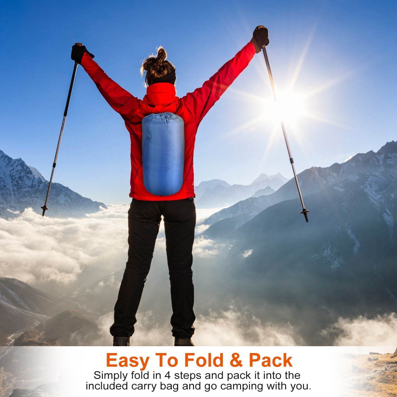 Lightweight Camping Sleeping Bag for Adults & Teens