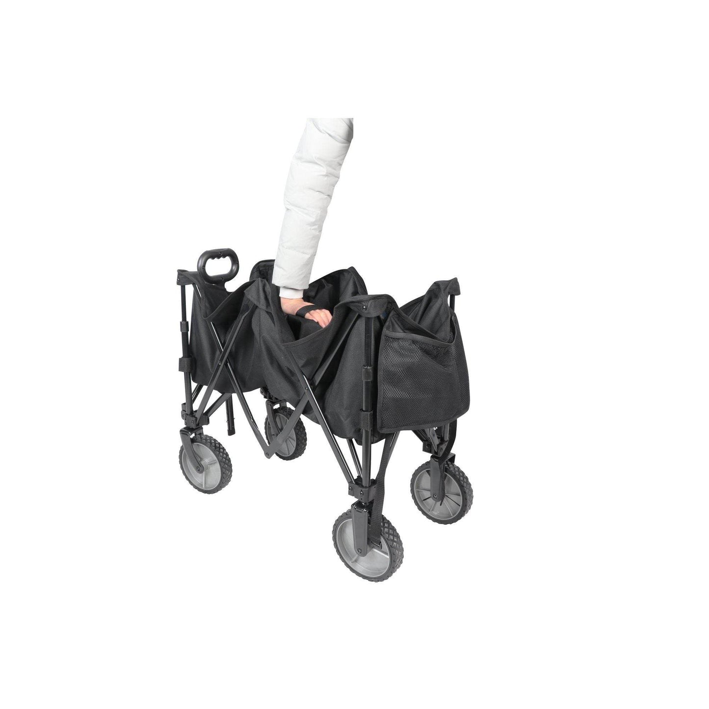 Folding Multipurpose Camp Wagon Cart in Black