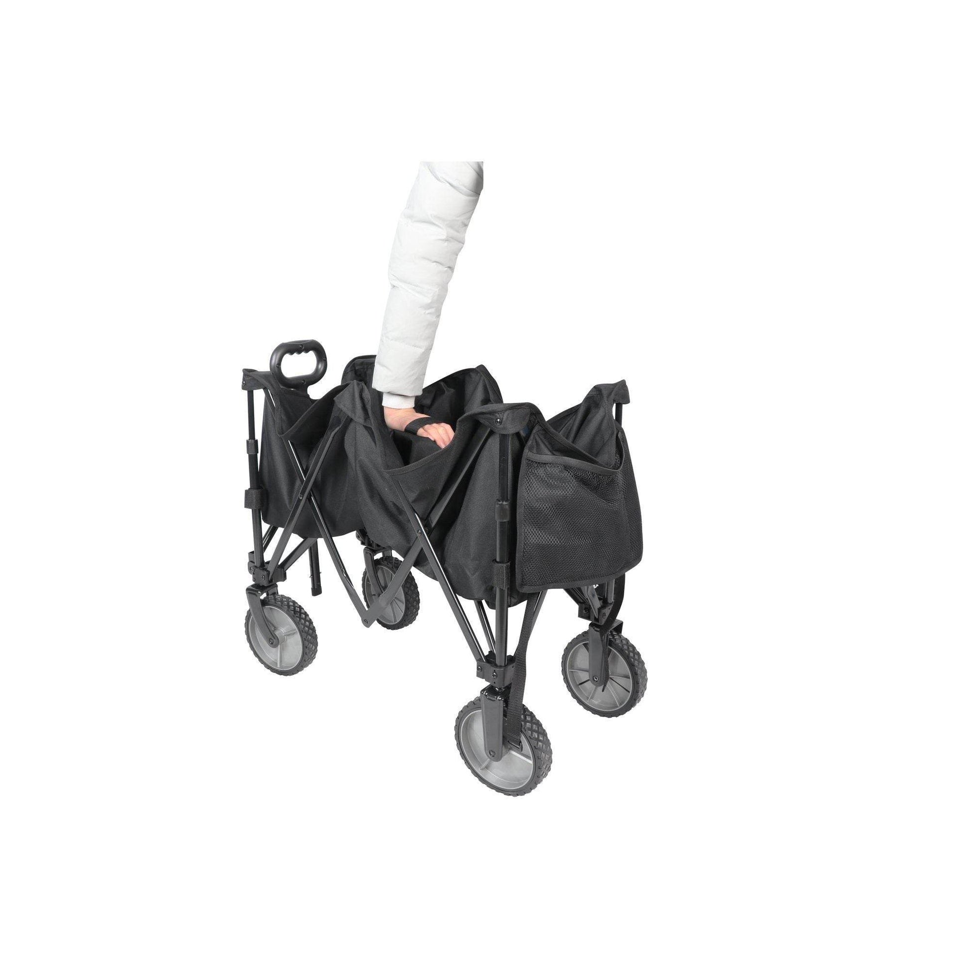 Folding Multipurpose Camp Wagon Cart in Black