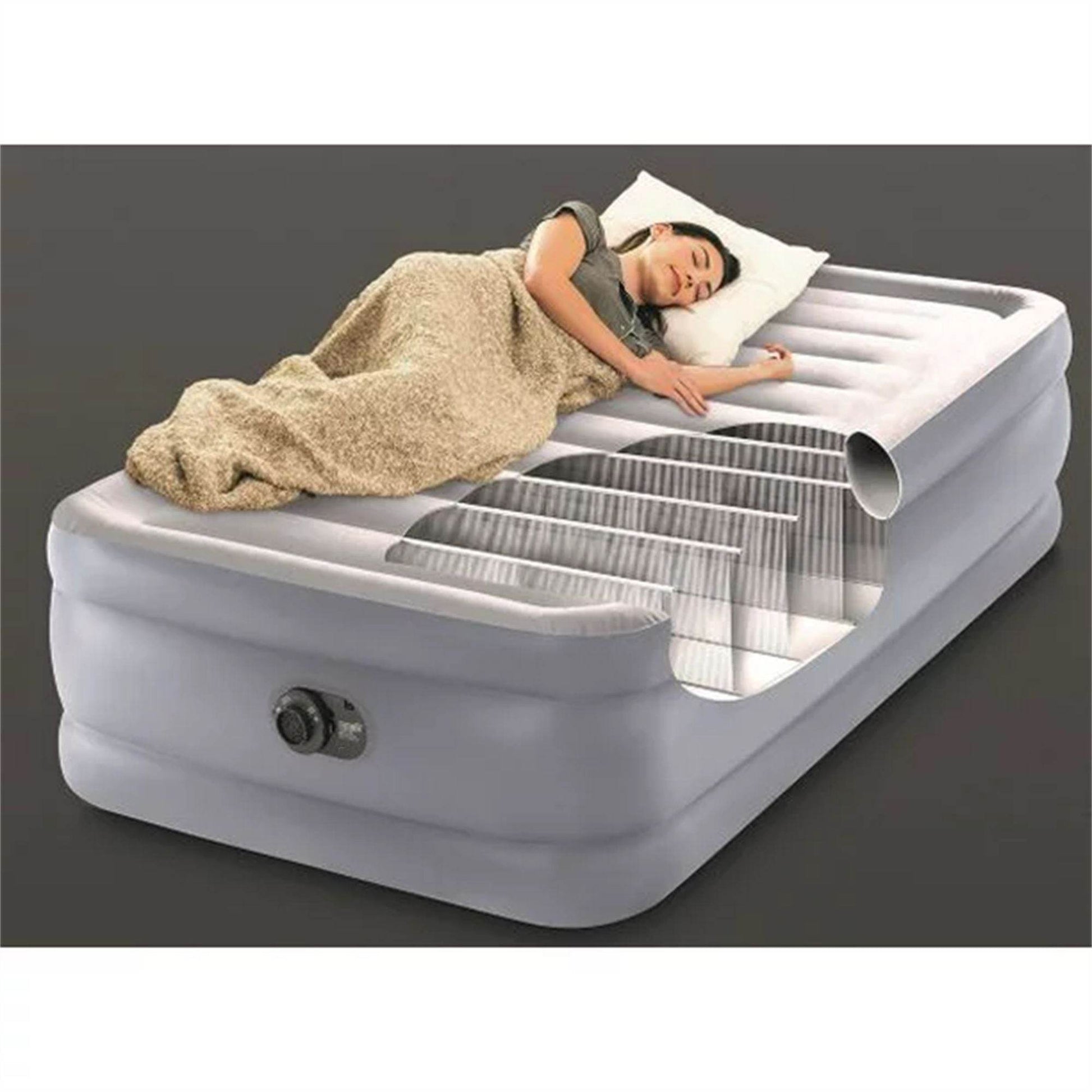 20" Dura-Beam Deluxe Raised Air Mattress with Built-in Pump