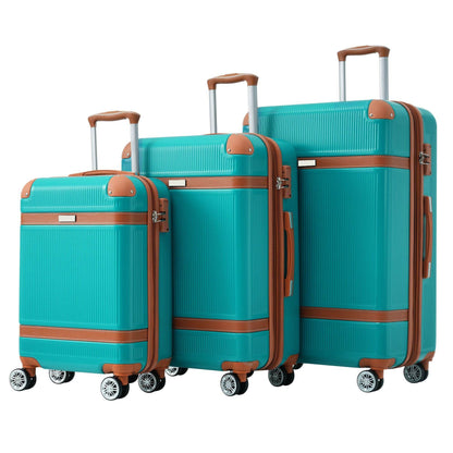 3-Piece Lightweight ABS Luggage Set with TSA Lock & Expandable Storage – 20", 24", 28"