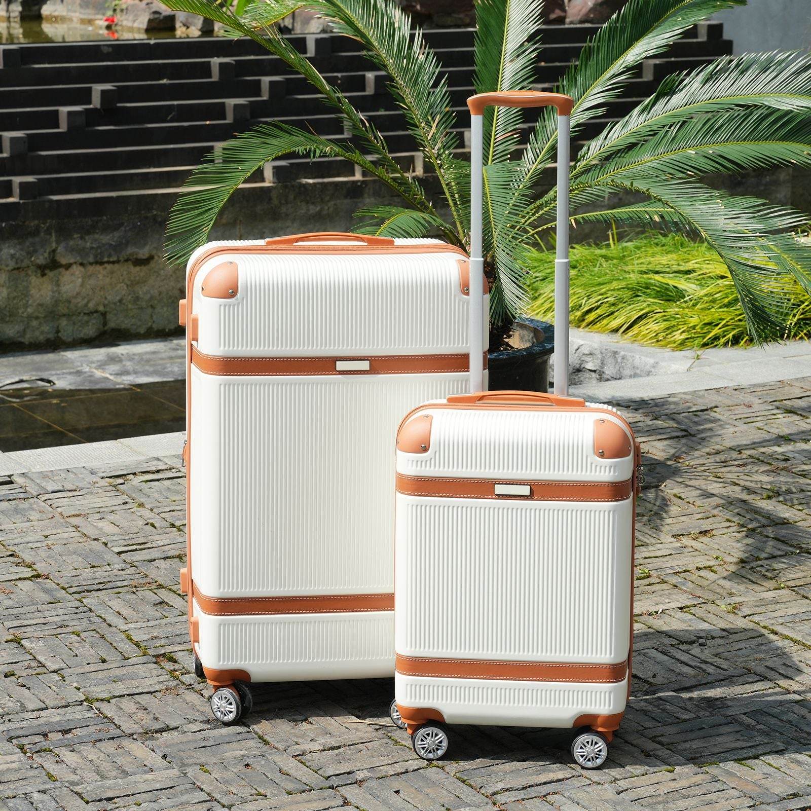 3-Piece ABS Hardside Luggage Set with Spinner Wheels, TSA Lock & Expandable Storage – 20", 24", 28"