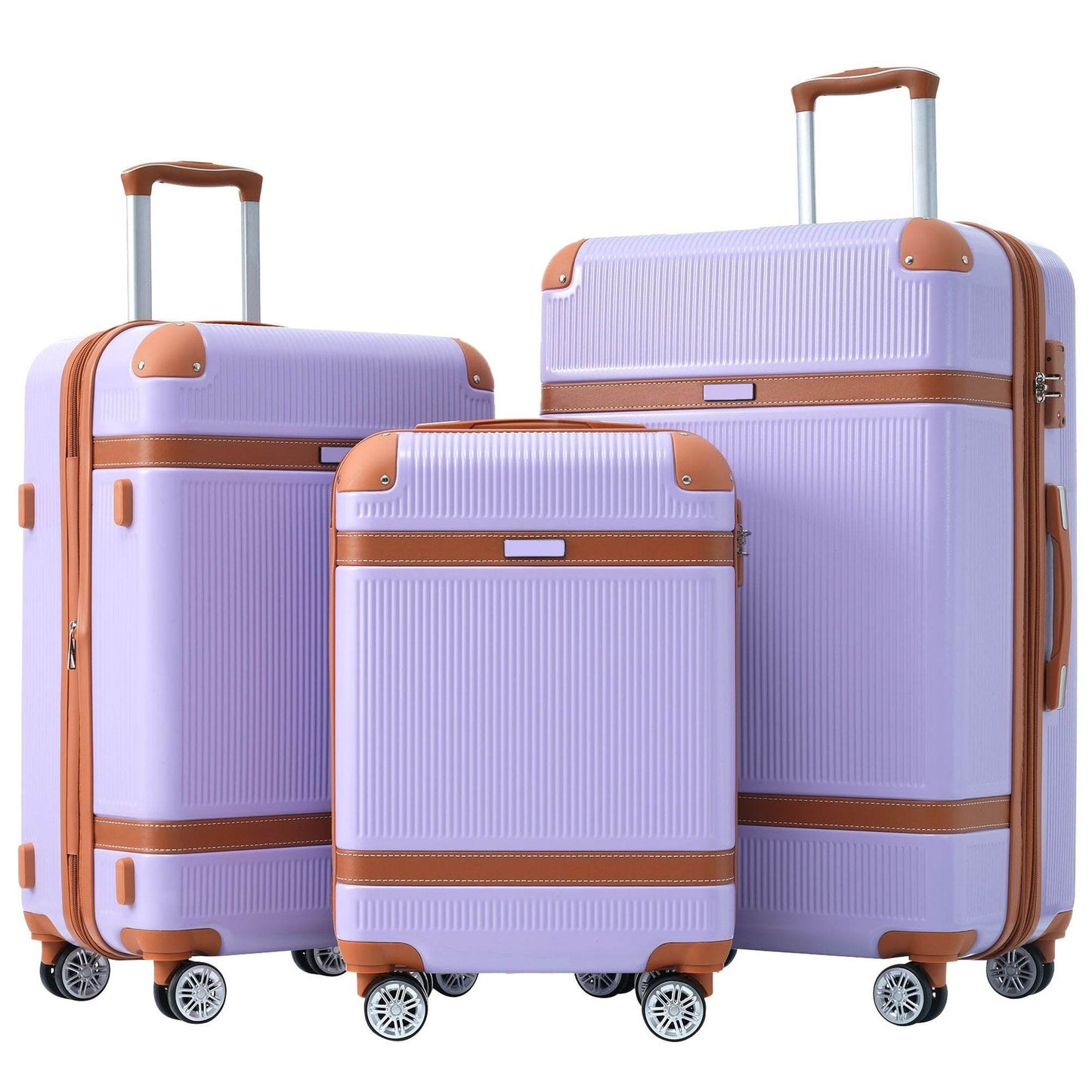 3-Piece ABS Hardside Luggage Set with Spinner Wheels & TSA Lock – 20", 24", 28" Sizes Default Title