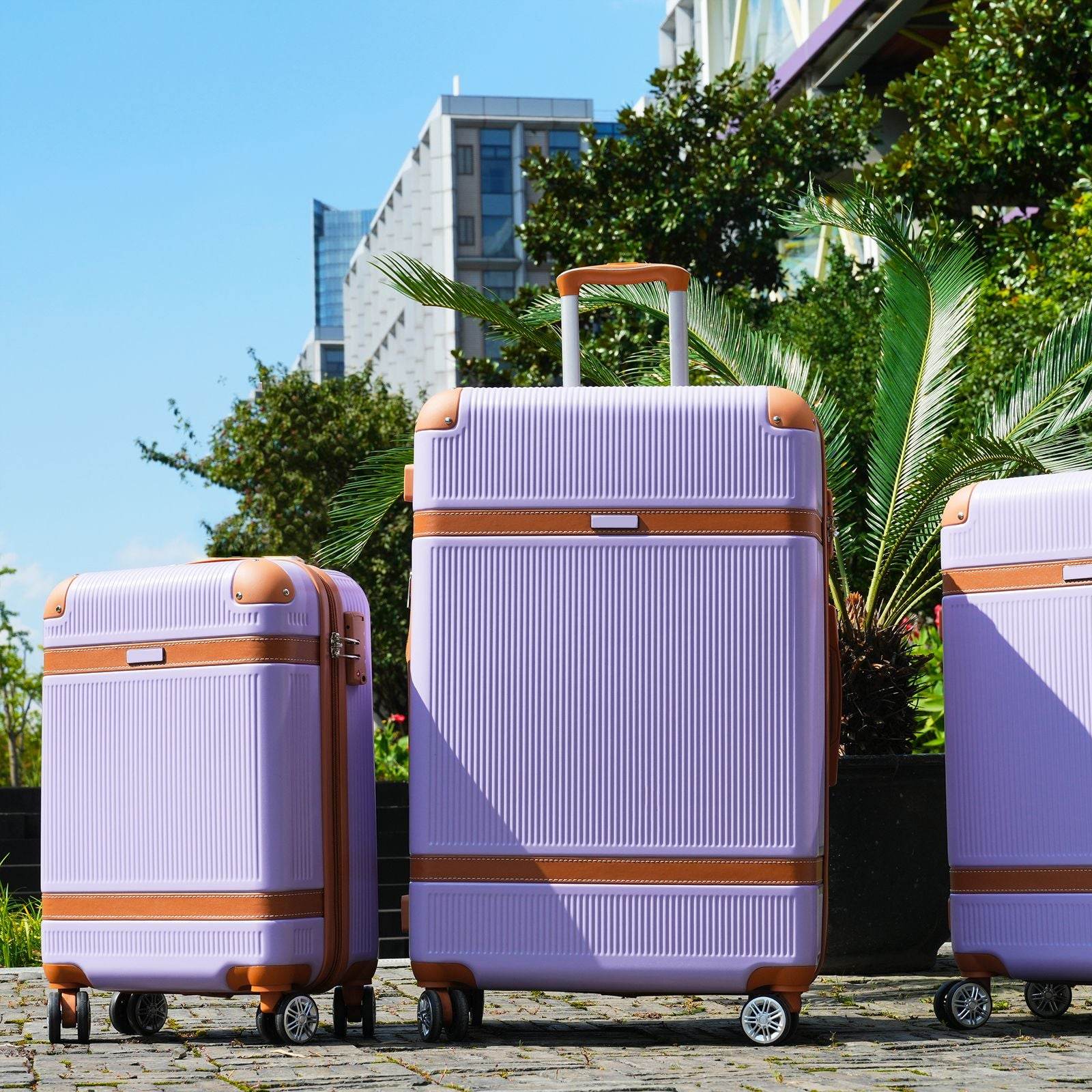 3-Piece ABS Hardside Luggage Set with Spinner Wheels & TSA Lock – 20", 24", 28" Sizes