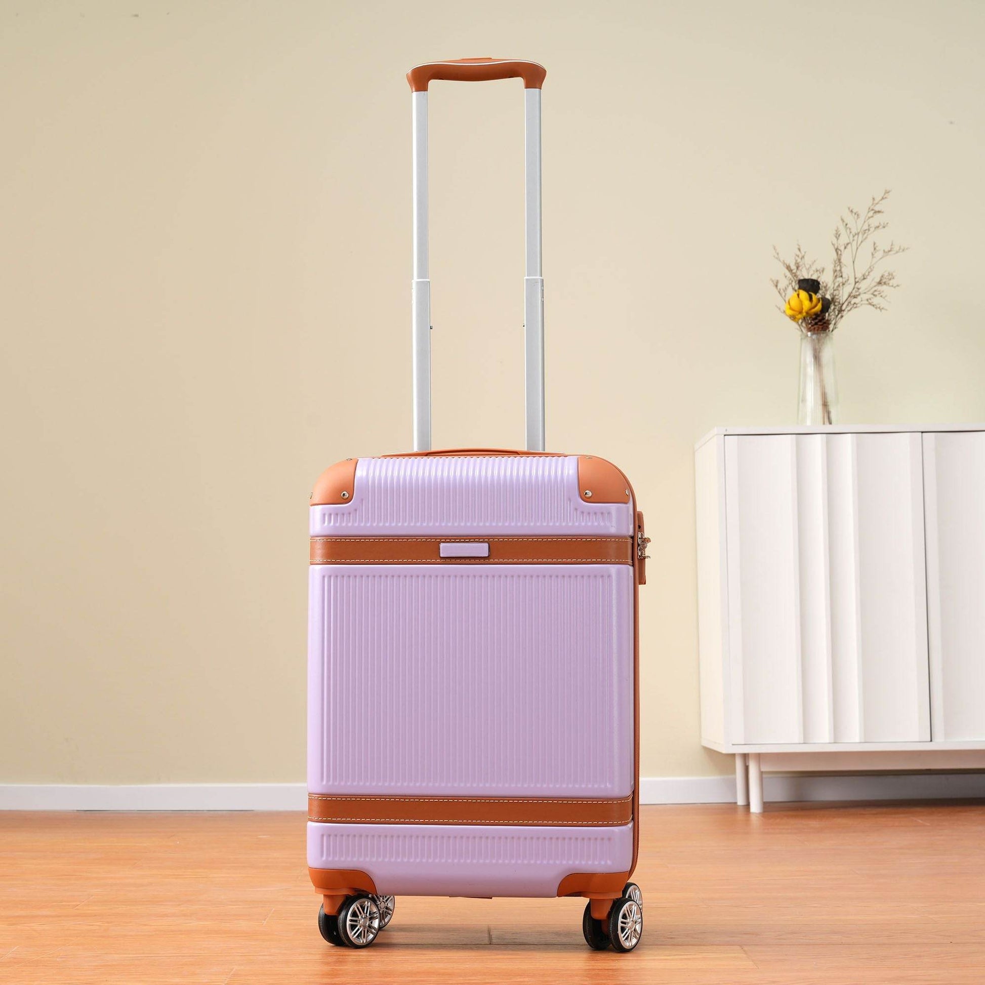 3-Piece ABS Hardside Luggage Set with Spinner Wheels & TSA Lock – 20", 24", 28" Sizes