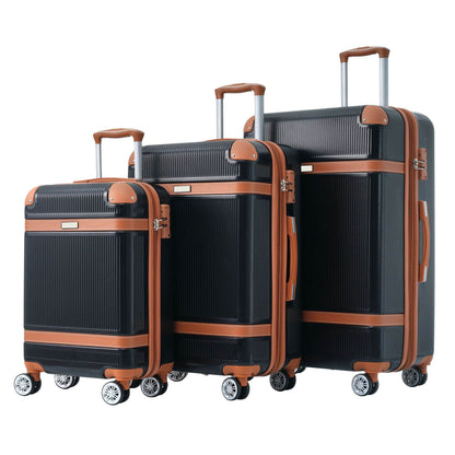 3-Piece Lightweight ABS Hardside Luggage Set with Spinner Wheels & TSA Lock – Expandable 20", 24", 28"