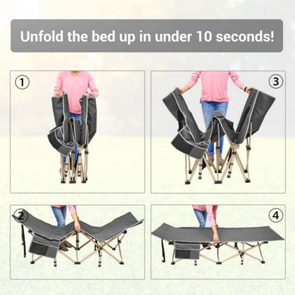 Heavy-Duty Folding Camping Cot with Carry Bag
