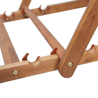 Multicolored Folding Wooden Frame Beach Chair with 3 Reclining Positions