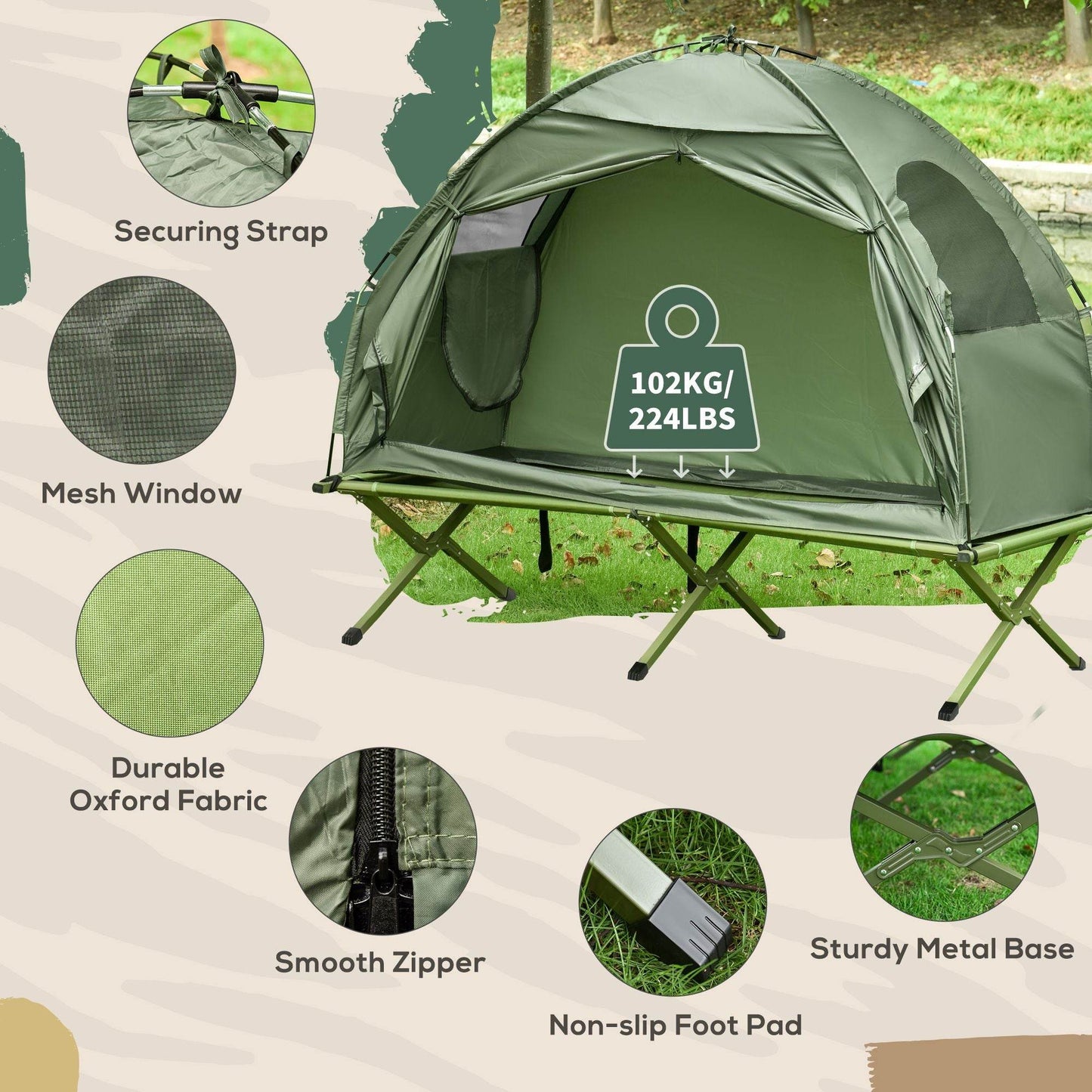 Single Person Folding Cot Combo with Carry Bag