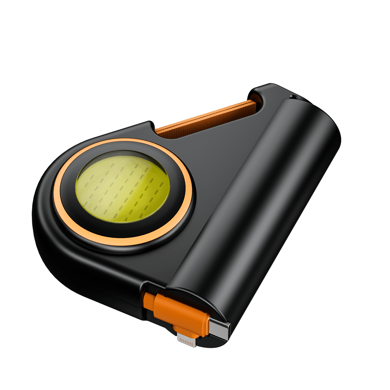 5000mAh Outdoor Power Bank with Built-In Retractable Cable, Flashlight, and Hiking Hook