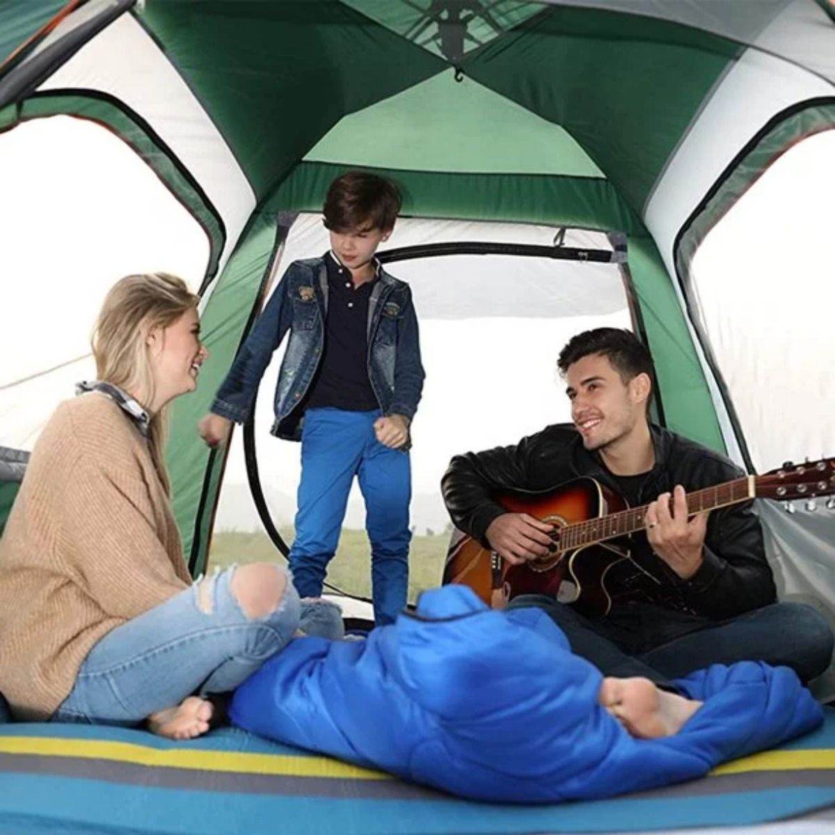 2-3 Person Waterproof Tent with Mosquito Nets, Windows and Carrying Bag