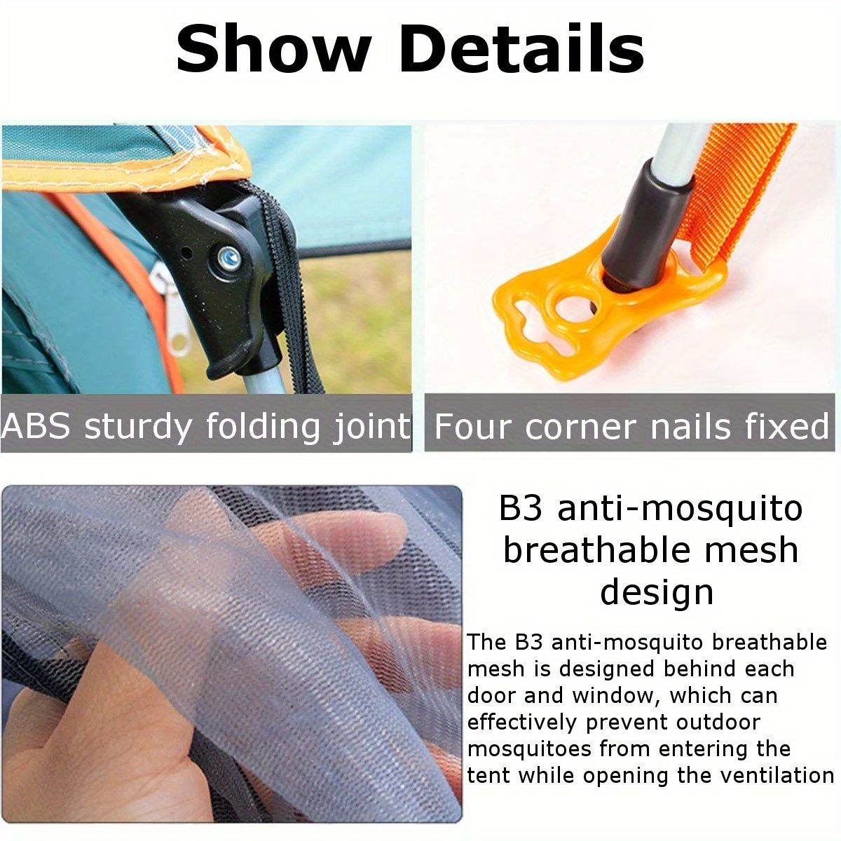 2-3 Person Waterproof Tent with Mosquito Nets, Windows and Carrying Bag