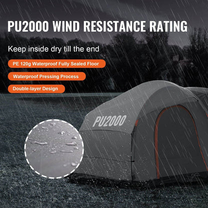 8'-8' SUV Tent Attachment for Camping with Rain Layer and Carry Bag
