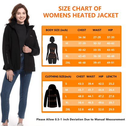 Women's Heated Jacket with Battery Pack in Black