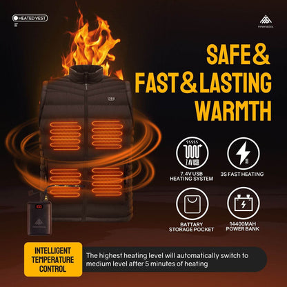Men's Heated Vest with Rechargeable Battery Pack