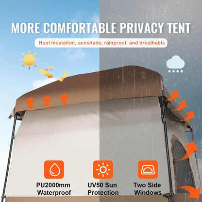 66" x 66" x 87" 1 Room Oversize Outdoor Camping Shower Tent
