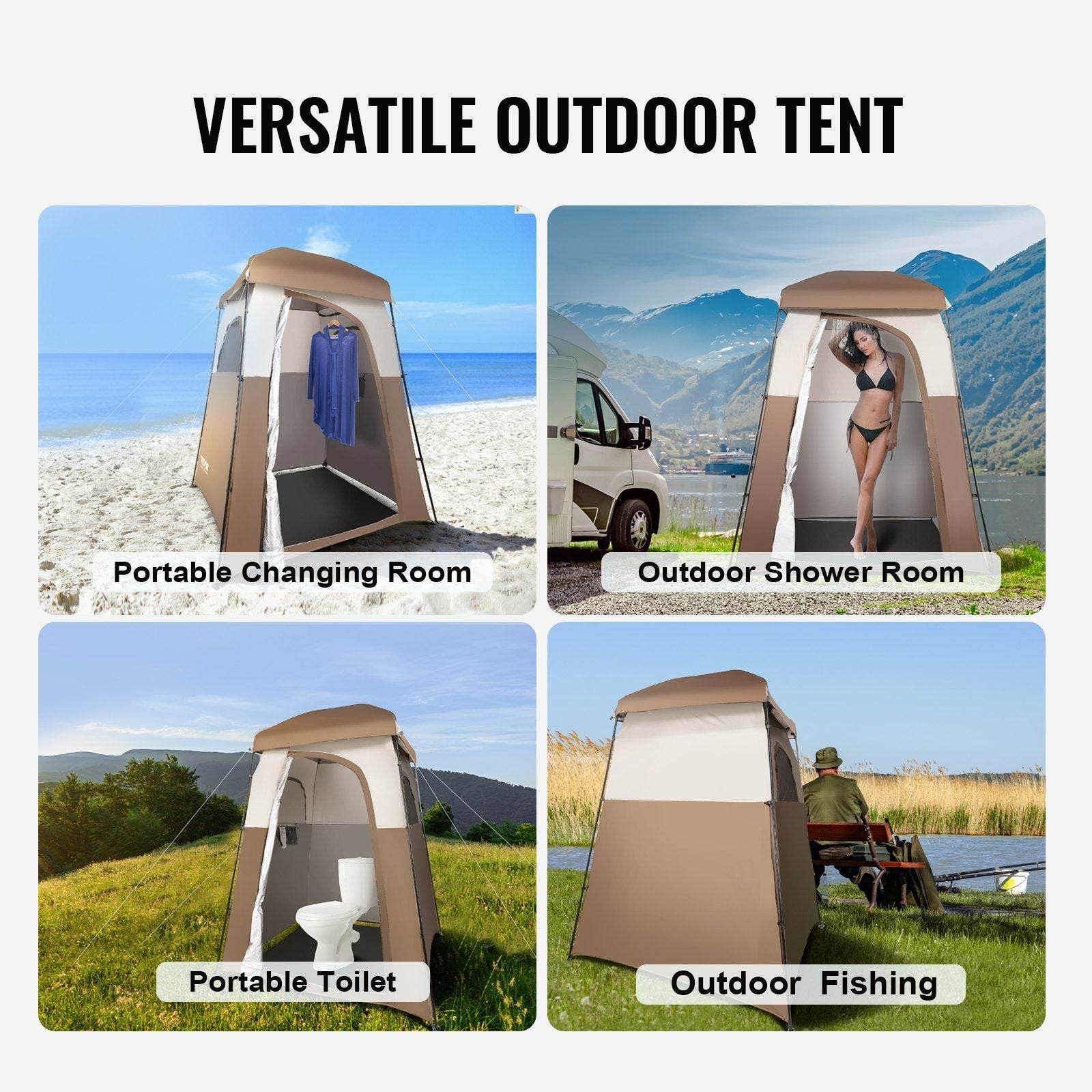 66" x 66" x 87" 1 Room Oversize Outdoor Camping Shower Tent