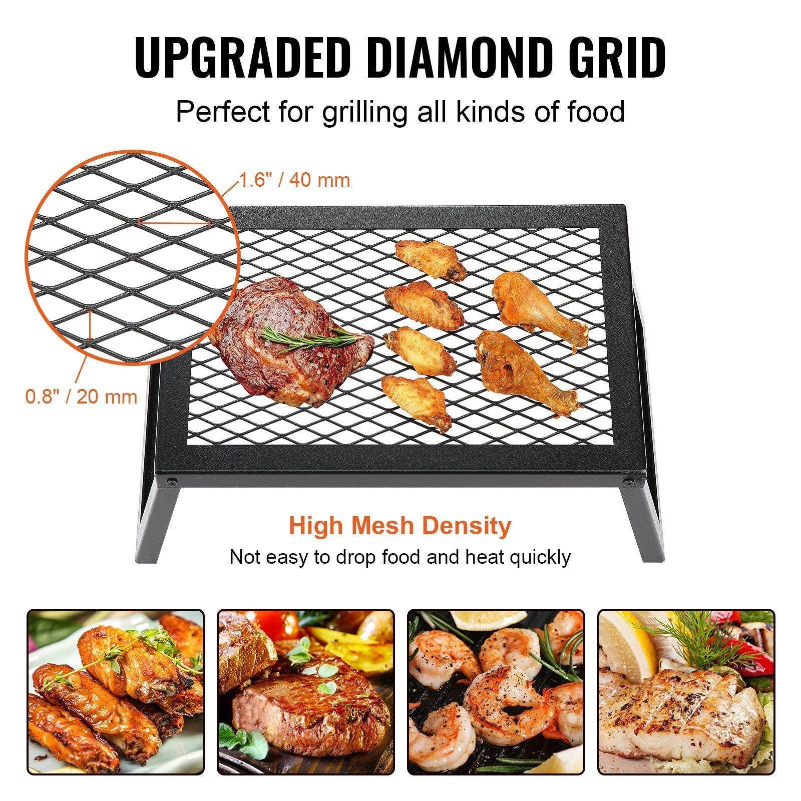 18" Portable Grilling Rack for Outdoor Open Flame Cooking