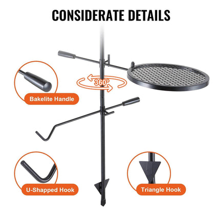 360° Adjustable Open Fire Camping Grill Grate
