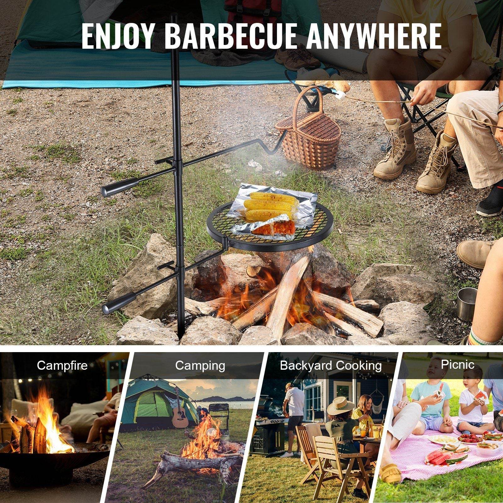 360° Adjustable Open Fire Camping Grill Grate
