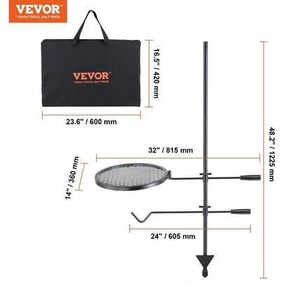 360° Adjustable Open Fire Camping Grill Grate