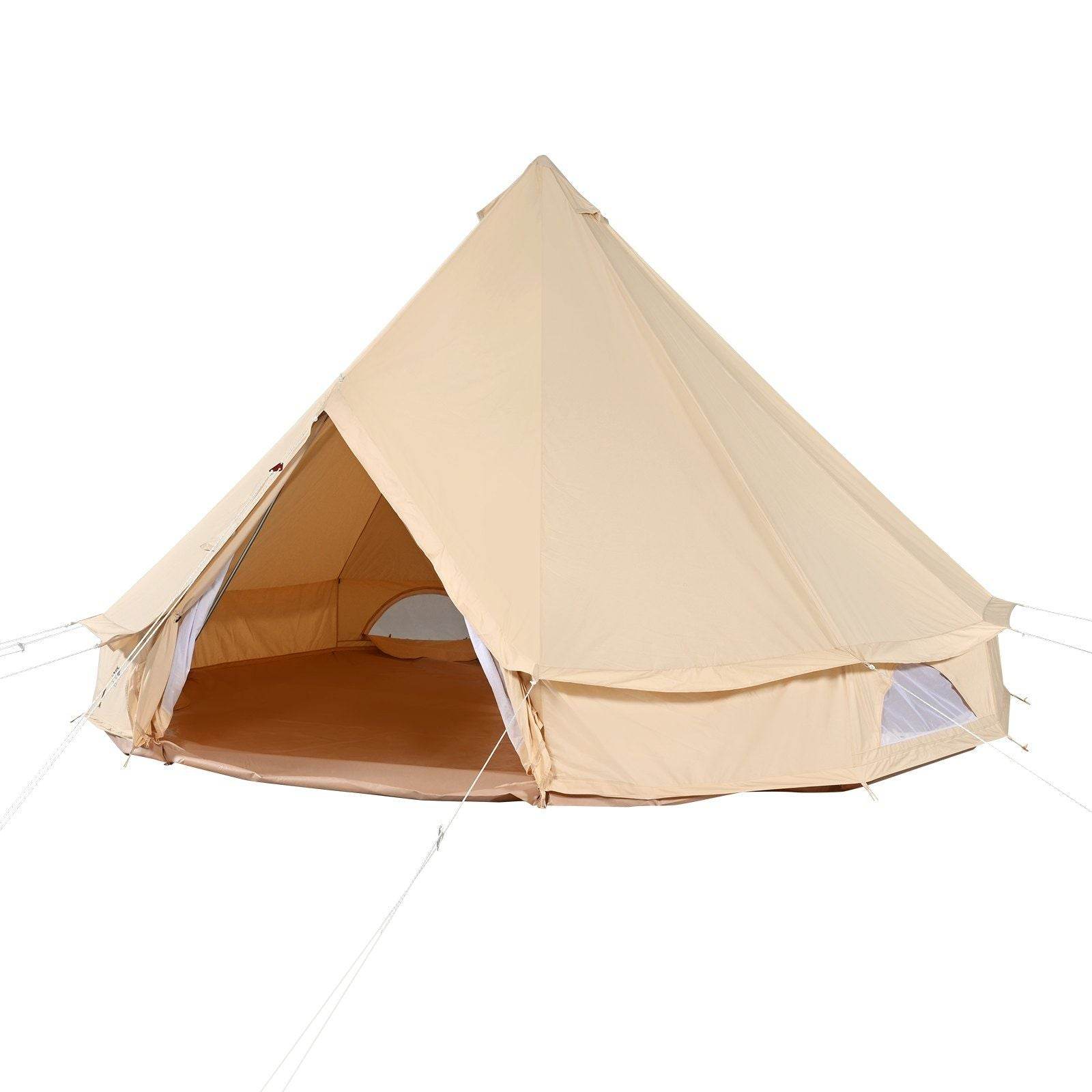 tent 3.5 3-5 Person Canvas Glamping Bell Tent with Stove Jack and Detachable Side Wall 10'x 10'x98"