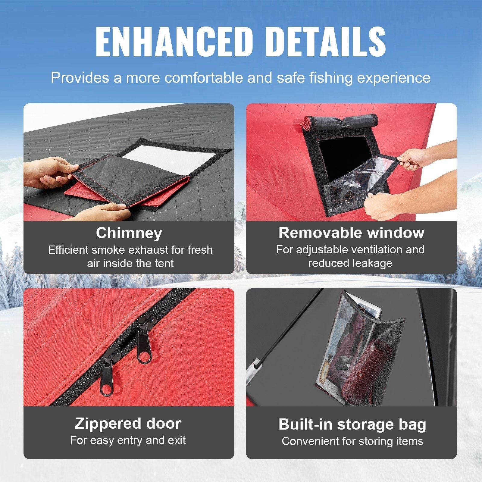 1-2 Person Portable Pop-Up Ice Fishing Shanty Tent