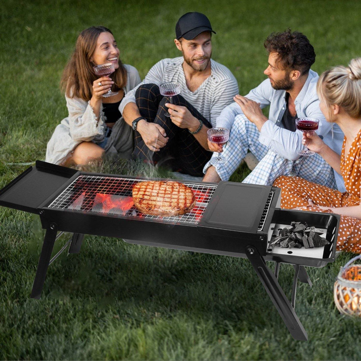 Folding Charcoal Stainless Steel Grill