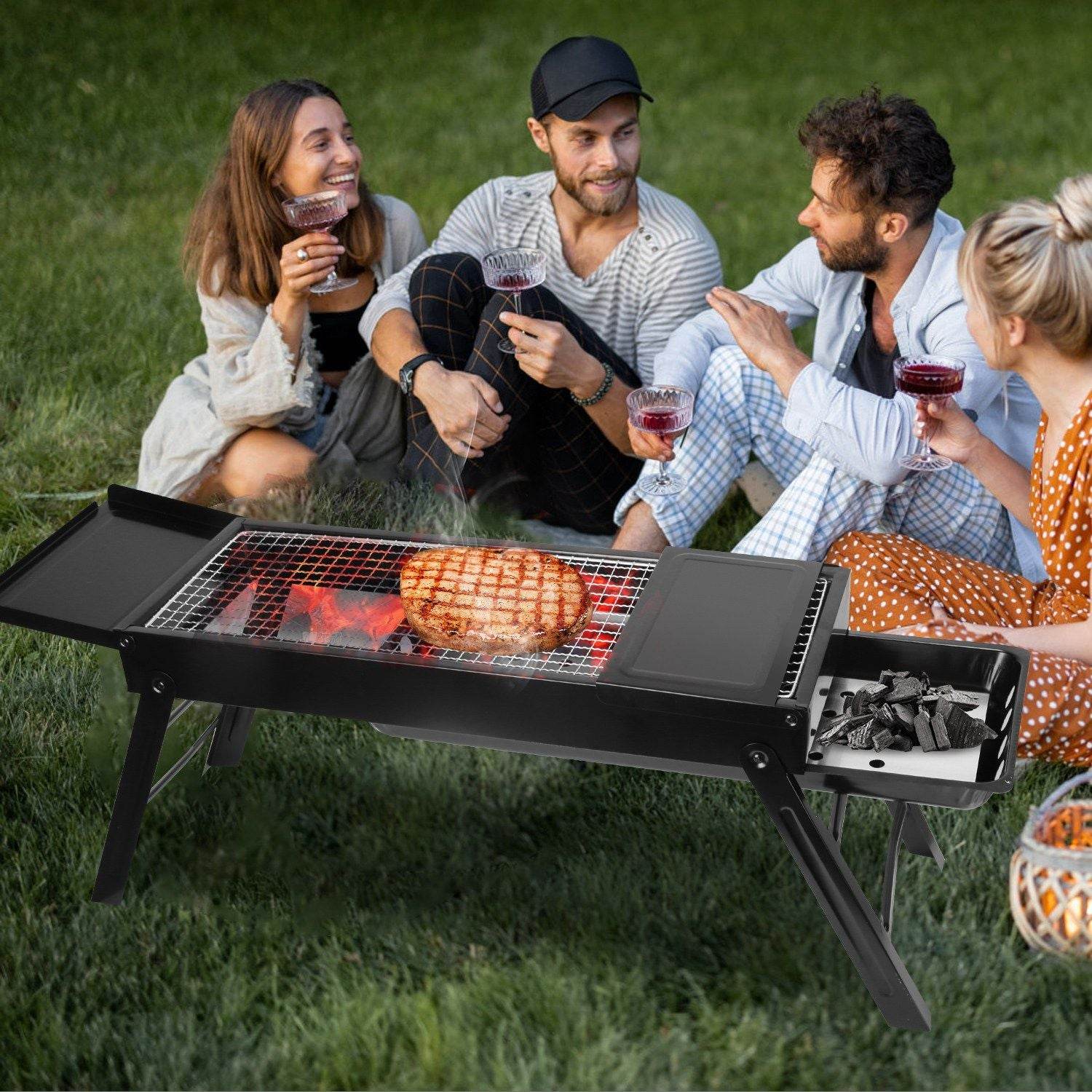 Folding Charcoal Stainless Steel Grill