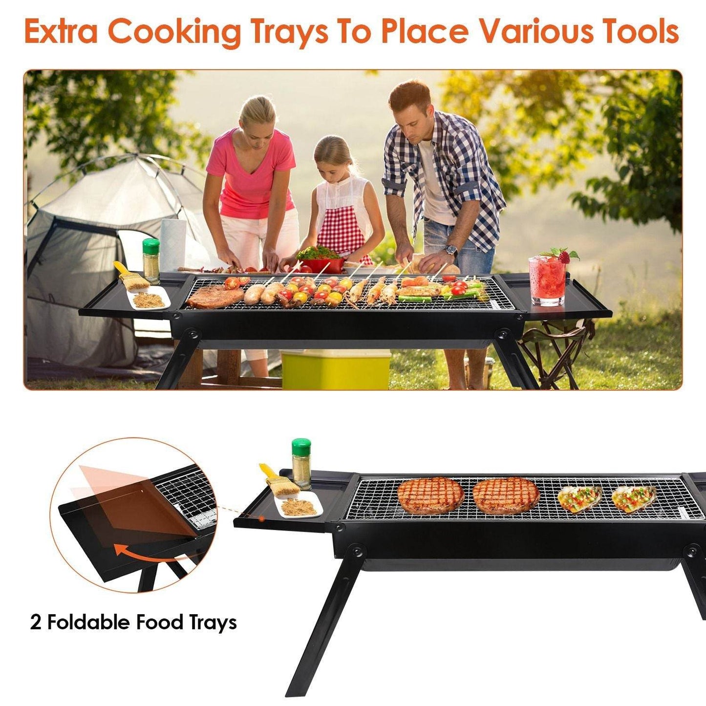 Folding Charcoal Stainless Steel Grill