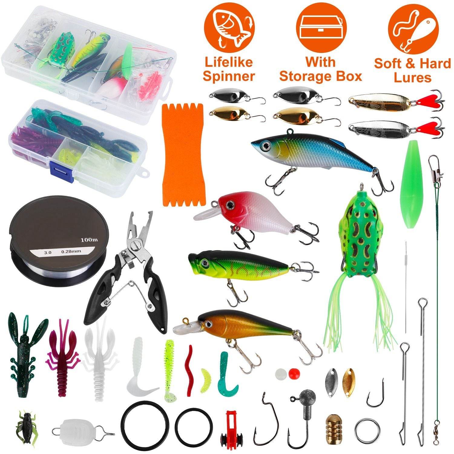 383-Piece Fishing Lure Set with Tackle Box