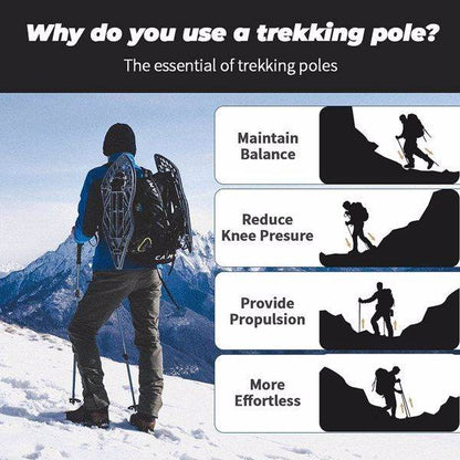 Pair of Adjustable Anti-Shock Trekking Poles in Black