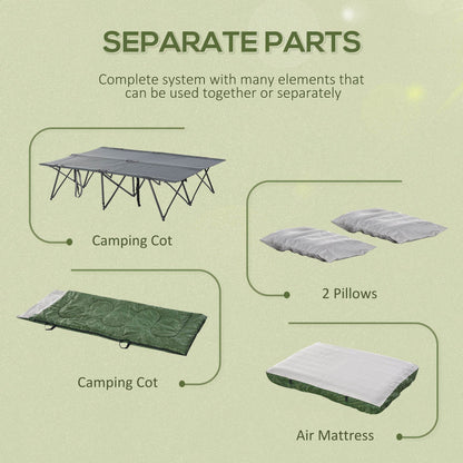 2-Person Folding Camping Cot Set With Carrying Bag