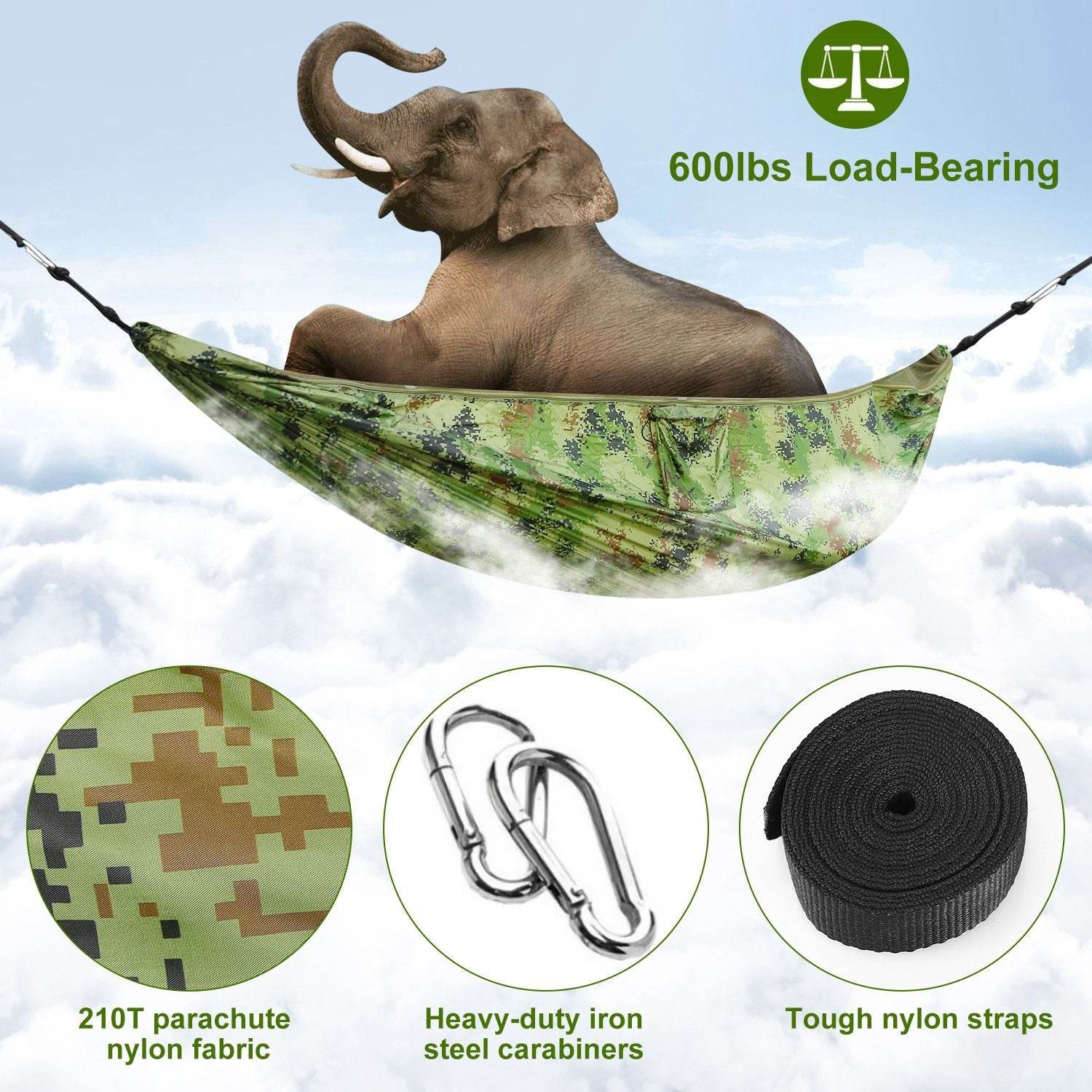 Portable Double Camping Hammock with Mosquito Net