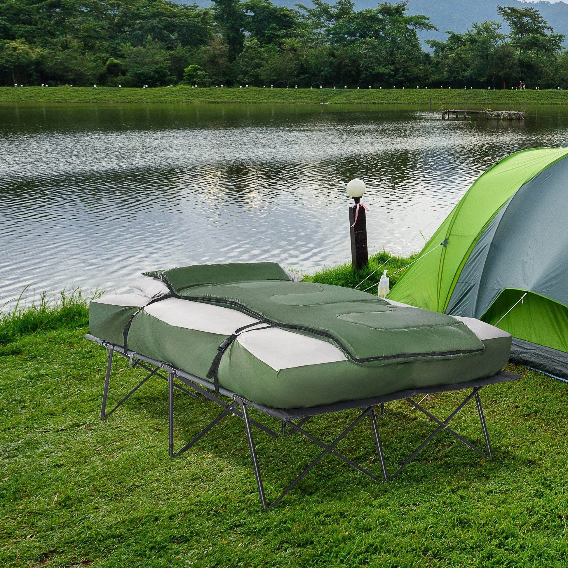 2-Person Folding Camping Cot Set With Carrying Bag