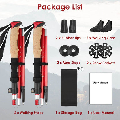 2-Pack Collapsible Hiking Poles